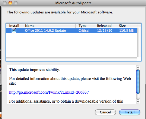 Download Microsoft Office 2011 For Mac 14.7.7 Update